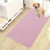 imageOLANLY Dog Door Mat for Muddy Paws 48x30 Ultra Absorbent Chenille Mud Doormat NonSlip Washable and Dirt Trapping Doormat for Indoor Entryway QuickDry Indoor Pet Bed Mats for Dogs GreyDusty Rose
