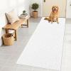 imageOLANLY Dog Door Mat for Muddy Paws 48x30 Ultra Absorbent Chenille Mud Doormat NonSlip Washable and Dirt Trapping Doormat for Indoor Entryway QuickDry Indoor Pet Bed Mats for Dogs GreyWhite