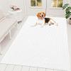 imageOLANLY Dog Door Mat for Muddy Paws 48x30 Ultra Absorbent Chenille Mud Doormat NonSlip Washable and Dirt Trapping Doormat for Indoor Entryway QuickDry Indoor Pet Bed Mats for Dogs GreyWhite