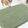 imageOLANLY Dog Door Mat for Muddy Paws 48x30 Ultra Absorbent Chenille Mud Doormat NonSlip Washable and Dirt Trapping Doormat for Indoor Entryway QuickDry Indoor Pet Bed Mats for Dogs GreySage Green