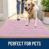 imageOLANLY Dog Door Mat for Muddy Paws 48x30 Ultra Absorbent Chenille Mud Doormat NonSlip Washable and Dirt Trapping Doormat for Indoor Entryway QuickDry Indoor Pet Bed Mats for Dogs GreyDusty Rose
