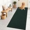 imageOLANLY Dog Door Mat for Muddy Paws 48x30 Ultra Absorbent Chenille Mud Doormat NonSlip Washable and Dirt Trapping Doormat for Indoor Entryway QuickDry Indoor Pet Bed Mats for Dogs GreyBlackish Green