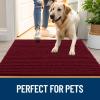 imageOLANLY Dog Door Mat for Muddy Paws 48x30 Ultra Absorbent Chenille Mud Doormat NonSlip Washable and Dirt Trapping Doormat for Indoor Entryway QuickDry Indoor Pet Bed Mats for Dogs GreyBurgundy