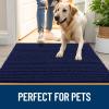 imageOLANLY Dog Door Mat for Muddy Paws 48x30 Ultra Absorbent Chenille Mud Doormat NonSlip Washable and Dirt Trapping Doormat for Indoor Entryway QuickDry Indoor Pet Bed Mats for Dogs GreyNavy Blue