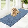 imageOLANLY Dog Door Mat for Muddy Paws 48x30 Ultra Absorbent Chenille Mud Doormat NonSlip Washable and Dirt Trapping Doormat for Indoor Entryway QuickDry Indoor Pet Bed Mats for Dogs GreyAiry Blue