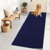 imageOLANLY Dog Door Mat for Muddy Paws 48x30 Ultra Absorbent Chenille Mud Doormat NonSlip Washable and Dirt Trapping Doormat for Indoor Entryway QuickDry Indoor Pet Bed Mats for Dogs GreyNavy Blue