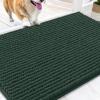imageOLANLY Dog Door Mat for Muddy Paws 48x30 Ultra Absorbent Chenille Mud Doormat NonSlip Washable and Dirt Trapping Doormat for Indoor Entryway QuickDry Indoor Pet Bed Mats for Dogs GreyBlackish Green