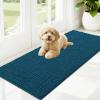 imageOLANLY Dog Door Mat for Muddy Paws 48x30 Ultra Absorbent Chenille Mud Doormat NonSlip Washable and Dirt Trapping Doormat for Indoor Entryway QuickDry Indoor Pet Bed Mats for Dogs GreyAtlantic Blue