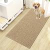 imageOLANLY Dog Door Mat for Muddy Paws 48x30 Ultra Absorbent Chenille Mud Doormat NonSlip Washable and Dirt Trapping Doormat for Indoor Entryway QuickDry Indoor Pet Bed Mats for Dogs GreyBeige