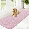 imageOLANLY Dog Door Mat for Muddy Paws 48x30 Ultra Absorbent Chenille Mud Doormat NonSlip Washable and Dirt Trapping Doormat for Indoor Entryway QuickDry Indoor Pet Bed Mats for Dogs GreyDusty Rose