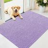 imageOLANLY Dog Door Mat for Muddy Paws 48x30 Ultra Absorbent Chenille Mud Doormat NonSlip Washable and Dirt Trapping Doormat for Indoor Entryway QuickDry Indoor Pet Bed Mats for Dogs GreyLavender