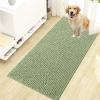 imageOLANLY Dog Door Mat for Muddy Paws 48x30 Ultra Absorbent Chenille Mud Doormat NonSlip Washable and Dirt Trapping Doormat for Indoor Entryway QuickDry Indoor Pet Bed Mats for Dogs GreySage Green