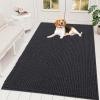 imageOLANLY Dog Door Mat for Muddy Paws 48x30 Ultra Absorbent Chenille Mud Doormat NonSlip Washable and Dirt Trapping Doormat for Indoor Entryway QuickDry Indoor Pet Bed Mats for Dogs GreyDark Grey