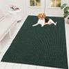 imageOLANLY Dog Door Mat for Muddy Paws 48x30 Ultra Absorbent Chenille Mud Doormat NonSlip Washable and Dirt Trapping Doormat for Indoor Entryway QuickDry Indoor Pet Bed Mats for Dogs GreyBlackish Green