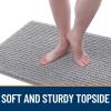 imageOLANLY Dog Door Mat for Muddy Paws 48x30 Ultra Absorbent Chenille Mud Doormat NonSlip Washable and Dirt Trapping Doormat for Indoor Entryway QuickDry Indoor Pet Bed Mats for Dogs GreyLight Grey