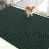 imageOLANLY Dog Door Mat for Muddy Paws 48x30 Ultra Absorbent Chenille Mud Doormat NonSlip Washable and Dirt Trapping Doormat for Indoor Entryway QuickDry Indoor Pet Bed Mats for Dogs GreyBlackish Green