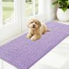 imageOLANLY Dog Door Mat for Muddy Paws 48x30 Ultra Absorbent Chenille Mud Doormat NonSlip Washable and Dirt Trapping Doormat for Indoor Entryway QuickDry Indoor Pet Bed Mats for Dogs GreyLavender