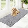 imageOLANLY Dog Door Mat for Muddy Paws 48x30 Ultra Absorbent Chenille Mud Doormat NonSlip Washable and Dirt Trapping Doormat for Indoor Entryway QuickDry Indoor Pet Bed Mats for Dogs GreyLight Grey