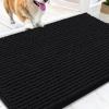 imageOLANLY Dog Door Mat for Muddy Paws 48x30 Ultra Absorbent Chenille Mud Doormat NonSlip Washable and Dirt Trapping Doormat for Indoor Entryway QuickDry Indoor Pet Bed Mats for Dogs GreyBlack