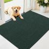 imageOLANLY Dog Door Mat for Muddy Paws 48x30 Ultra Absorbent Chenille Mud Doormat NonSlip Washable and Dirt Trapping Doormat for Indoor Entryway QuickDry Indoor Pet Bed Mats for Dogs GreyBlackish Green