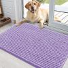imageOLANLY Dog Door Mat for Muddy Paws 48x30 Ultra Absorbent Chenille Mud Doormat NonSlip Washable and Dirt Trapping Doormat for Indoor Entryway QuickDry Indoor Pet Bed Mats for Dogs GreyLavender