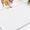 imageOLANLY Dog Door Mat for Muddy Paws 48x30 Ultra Absorbent Chenille Mud Doormat NonSlip Washable and Dirt Trapping Doormat for Indoor Entryway QuickDry Indoor Pet Bed Mats for Dogs GreyWhite