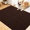 imageOLANLY Dog Door Mat for Muddy Paws 48x30 Ultra Absorbent Chenille Mud Doormat NonSlip Washable and Dirt Trapping Doormat for Indoor Entryway QuickDry Indoor Pet Bed Mats for Dogs GreyBrown