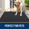 imageOLANLY Dog Door Mat for Muddy Paws 48x30 Ultra Absorbent Chenille Mud Doormat NonSlip Washable and Dirt Trapping Doormat for Indoor Entryway QuickDry Indoor Pet Bed Mats for Dogs GreyDark Grey