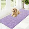 imageOLANLY Dog Door Mat for Muddy Paws 48x30 Ultra Absorbent Chenille Mud Doormat NonSlip Washable and Dirt Trapping Doormat for Indoor Entryway QuickDry Indoor Pet Bed Mats for Dogs GreyLavender