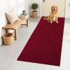 imageOLANLY Dog Door Mat for Muddy Paws 48x30 Ultra Absorbent Chenille Mud Doormat NonSlip Washable and Dirt Trapping Doormat for Indoor Entryway QuickDry Indoor Pet Bed Mats for Dogs GreyBurgundy