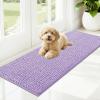 imageOLANLY Dog Door Mat for Muddy Paws 48x30 Ultra Absorbent Chenille Mud Doormat NonSlip Washable and Dirt Trapping Doormat for Indoor Entryway QuickDry Indoor Pet Bed Mats for Dogs GreyLavender