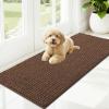 imageOLANLY Dog Door Mat for Muddy Paws 48x30 Ultra Absorbent Chenille Mud Doormat NonSlip Washable and Dirt Trapping Doormat for Indoor Entryway QuickDry Indoor Pet Bed Mats for Dogs GreyMocha
