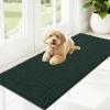 imageOLANLY Dog Door Mat for Muddy Paws 48x30 Ultra Absorbent Chenille Mud Doormat NonSlip Washable and Dirt Trapping Doormat for Indoor Entryway QuickDry Indoor Pet Bed Mats for Dogs GreyBlackish Green