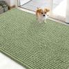 imageOLANLY Dog Door Mat for Muddy Paws 48x30 Ultra Absorbent Chenille Mud Doormat NonSlip Washable and Dirt Trapping Doormat for Indoor Entryway QuickDry Indoor Pet Bed Mats for Dogs GreySage Green