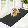 imageOLANLY Dog Door Mat for Muddy Paws 48x30 Ultra Absorbent Chenille Mud Doormat NonSlip Washable and Dirt Trapping Doormat for Indoor Entryway QuickDry Indoor Pet Bed Mats for Dogs GreyDark Grey