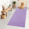 imageOLANLY Dog Door Mat for Muddy Paws 48x30 Ultra Absorbent Chenille Mud Doormat NonSlip Washable and Dirt Trapping Doormat for Indoor Entryway QuickDry Indoor Pet Bed Mats for Dogs GreyLavender