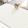 imageOLANLY Dog Door Mat for Muddy Paws 48x30 Ultra Absorbent Chenille Mud Doormat NonSlip Washable and Dirt Trapping Doormat for Indoor Entryway QuickDry Indoor Pet Bed Mats for Dogs GreyIvory