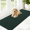 imageOLANLY Dog Door Mat for Muddy Paws 48x30 Ultra Absorbent Chenille Mud Doormat NonSlip Washable and Dirt Trapping Doormat for Indoor Entryway QuickDry Indoor Pet Bed Mats for Dogs GreyBlackish Green