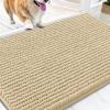 imageOLANLY Dog Door Mat for Muddy Paws 48x30 Ultra Absorbent Chenille Mud Doormat NonSlip Washable and Dirt Trapping Doormat for Indoor Entryway QuickDry Indoor Pet Bed Mats for Dogs GreySand