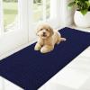 imageOLANLY Dog Door Mat for Muddy Paws 48x30 Ultra Absorbent Chenille Mud Doormat NonSlip Washable and Dirt Trapping Doormat for Indoor Entryway QuickDry Indoor Pet Bed Mats for Dogs GreyNavy Blue