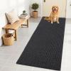 imageOLANLY Dog Door Mat for Muddy Paws 48x30 Ultra Absorbent Chenille Mud Doormat NonSlip Washable and Dirt Trapping Doormat for Indoor Entryway QuickDry Indoor Pet Bed Mats for Dogs GreyDark Grey
