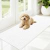 imageOLANLY Dog Door Mat for Muddy Paws 48x30 Ultra Absorbent Chenille Mud Doormat NonSlip Washable and Dirt Trapping Doormat for Indoor Entryway QuickDry Indoor Pet Bed Mats for Dogs GreyWhite