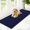 imageOLANLY Dog Door Mat for Muddy Paws 48x30 Ultra Absorbent Chenille Mud Doormat NonSlip Washable and Dirt Trapping Doormat for Indoor Entryway QuickDry Indoor Pet Bed Mats for Dogs GreyNavy Blue