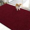 imageOLANLY Dog Door Mat for Muddy Paws 48x30 Ultra Absorbent Chenille Mud Doormat NonSlip Washable and Dirt Trapping Doormat for Indoor Entryway QuickDry Indoor Pet Bed Mats for Dogs GreyBurgundy