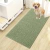 imageOLANLY Dog Door Mat for Muddy Paws 48x30 Ultra Absorbent Chenille Mud Doormat NonSlip Washable and Dirt Trapping Doormat for Indoor Entryway QuickDry Indoor Pet Bed Mats for Dogs GreySage Green
