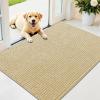 imageOLANLY Dog Door Mat for Muddy Paws 48x30 Ultra Absorbent Chenille Mud Doormat NonSlip Washable and Dirt Trapping Doormat for Indoor Entryway QuickDry Indoor Pet Bed Mats for Dogs GreySand