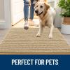 imageOLANLY Dog Door Mat for Muddy Paws 48x30 Ultra Absorbent Chenille Mud Doormat NonSlip Washable and Dirt Trapping Doormat for Indoor Entryway QuickDry Indoor Pet Bed Mats for Dogs GreyBeige