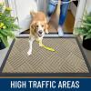 imageOLANLY Front Door Mat Outside Entrance 295x17 Absorbent Heavy Duty Sturdy Natural Rubber Doormat Indoor Outdoor Stain and Fade Resistant NonSlip Low Profile Floor Mat for Entryway Grey DiamondBeige Diamond