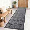 imageOLANLY Front Door Mat Outside Entrance 295x17 Absorbent Heavy Duty Sturdy Natural Rubber Doormat Indoor Outdoor Stain and Fade Resistant NonSlip Low Profile Floor Mat for Entryway Grey DiamondGrey Diamond