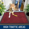 imageOLANLY Front Door Mat Outside Entrance 295x17 Absorbent Heavy Duty Sturdy Natural Rubber Doormat Indoor Outdoor Stain and Fade Resistant NonSlip Low Profile Floor Mat for Entryway Grey DiamondBlack Red Diamond